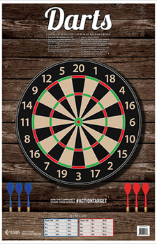 Action Target I 116069 Action Target GSDARTS100 Darts  Dart Board Paper Hanging 23" x 35" Multi-Color 1