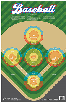 Action Target I 116071 Action Target GSBASE100 Baseball  Ball Field Paper Hanging 23" x 35" Multi-Color