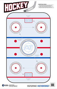 Action Target I 116072 Action Target GSHOCKEY100 Hockey  Hockeye Paper Hanging 23" x 35" Blue/White 100