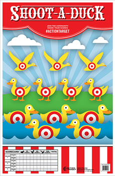 Action Target I 116078 Action Target GSCARDUCK100 Shoot-A-Duck  Ducks Paper Hanging 23" x 35" Multi-Col
