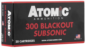 Atomic Ammuniti 116132 Atomic 00478 Rifle Subsonic 300 Blackout 260 gr Round Nose Soft Point Boat-Tail