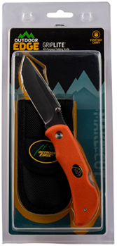 Outdoor Edge Cu 116148 Outdoor Edge GB20C GripLite  3.20" Folding Plain Aichi AUS8 SS Blade TPR Blaze O