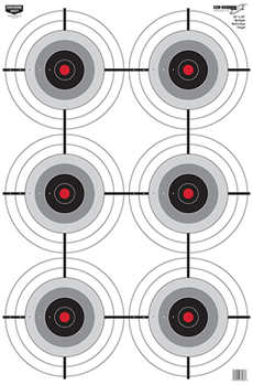 116205 Birchwood Casey 37038 EZE-Scorer  6-Bullseye Paper Target 23" x 35" 100 Per Pack
