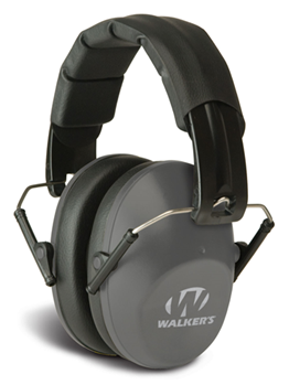 Gsm Outdoors 116219 Walker's GWPFPM1GY Pro Low Profile Muff Polymer 22 dB Folding Over the Head Gray