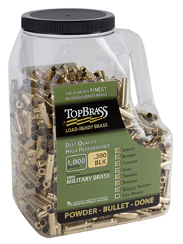 Top Brass Llc 116313 TOP BRASS LLC 8B300BLKMY-M-J Premium Reconditioned  300 Blackout Rifle Brass 100