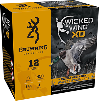Browning Ammuni 116347 Browning Ammo B193411232 BXD Waterfowl 12 Gauge 3" 1 1/4 oz 2 Shot 25 Bx/ 10 Cs