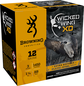 Browning Ammuni 116348 Browning Ammo B193411230 BXD Waterfowl 12 Gauge 3" 1-1/4 oz BB Shot 25 Bx/ 10 Cs