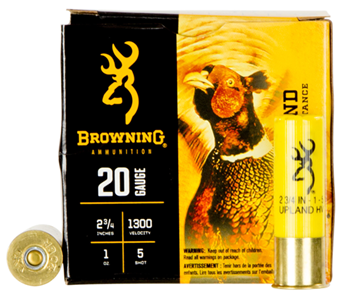 Browning Ammuni 116355 Browning Ammo B193512025 BXD Upland 20 Gauge 2.75" 1 oz 5 Shot 25 Bx/ 10 Cs