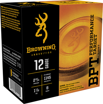 Browning Ammuni 116357 Browning Ammo B193611228 BPT  12 Gauge 2.75" 1 1/8 oz 8 Shot 25 Bx/ 10 Cs