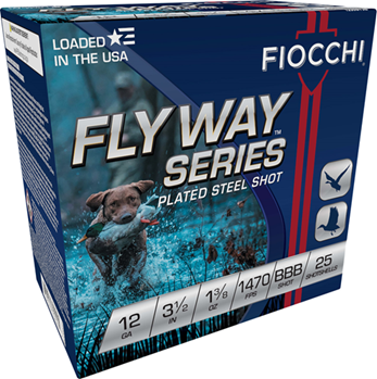 Fiocchi Ammunit 116554 Fiocchi 1235ST3B Flyway Steel 12 Gauge 3.5" 1 3/8 oz BBB Shot 25 Bx/ 10 Cs