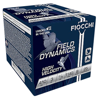 Fiocchi Ammunit NOS410GA Fiocchi 410HV8 Field Dynamics High Velocity 410 Gauge 3" 11/16 oz 8 Shot 25 Bx/