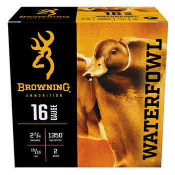 Browning Ammuni 117665 Browning Ammo B193411622 BXD Waterfowl 16 Gauge 2.75" 15/16 oz 2 Shot 25 Bx/ 10