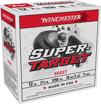 Winchester Ammu 117676 Winchester Ammo TRGT12509 Super Target 12 Gauge 2.75" 1 oz 9 Shot 25 Bx/ 10 Cs