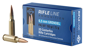 Tr&z Usa Tradin 117752 PPU PP6GF Standard Rifle  6.5 Grendel 110 gr Full Metal Jacket Boat-Tail (FMJBT)