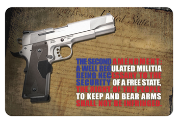 Tekmat 117820 TekMat TEKR172AMEND Right To Bear Arms Cleaning Mat Multi Color Rubber 17" Long