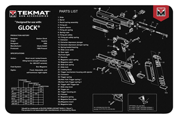 Tekmat 117823 TekMat TEKR17GLOCK Original Cleaning Mat  Glock Parts Diagram 11" x 17"