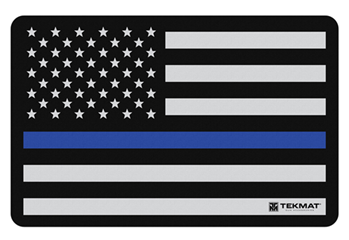 Tekmat 117826 TekMat TEKR17POLICE Police Support Cleaning Mat Black/White/Blue Rubber 17" Long