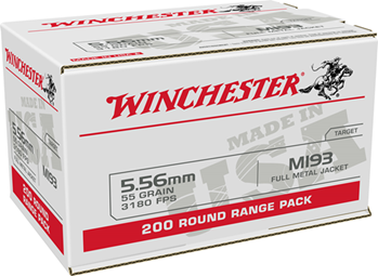 Winchester Ammu WIN118091 Winchester Ammo WM193200 USA  5.56x45mm NATO 55 gr Full Metal Jacket (FMJ) 200 B
