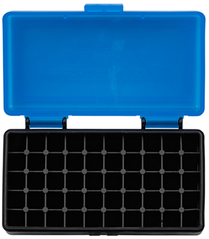 Berrys Manufact 118350 Berrys 53852 401 Ammo Box 9mm Luger,380 ACP 50rd Blue Lid w/Black Bottom