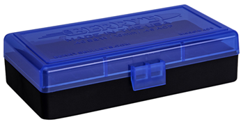 Berrys Manufact 118359 Berrys 38861 408 Ammo Box 40 S&W,45 ACP 50rd Blue Lid w/Black Bottom