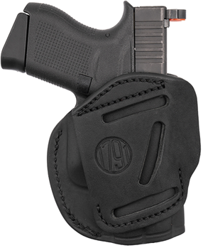 1791 Gun Leathr 118457 1791 Gunleather 4WH2SBLL 4-Way Concealment Holster IWB/OWB Stealth Black Leather