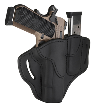1791 Gun Leathr 118467 1791 Gunleather BH1M1SBLR BH1M1 Belt Holster Combo OWB Stealth Black Leather Fit