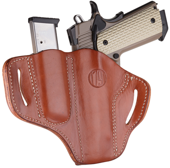 1791 Gun Leathr 118468 1791 Gunleather BH1M1CBRR BH1M1 Belt Holster Combo OWB Classic Brown Leather Fit