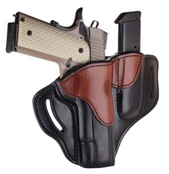 1791 Gun Leathr 118469 1791 Gunleather BH1M1BLBR BH1M1 Belt Holster Combo OWB Black/Brown Leather Fits