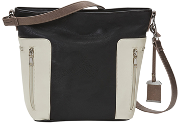 Bulldog Cases 118532 Bulldog BDP070 Hobo Purse w/Holster Black w/Tan Trim PU Leather Most Sm Pistols