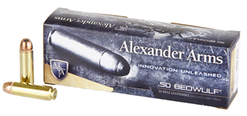 118758 Alexander Arms AB350XTPBOX Rifle Ammo  50 Beowulf 350 gr Hornady XTP Hollow Poin
