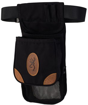 119573 Browning 121388993 Lona Deluxe Shell Pouch Black Canvas Body w/Tan Leather Accen