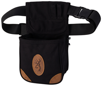 119574 Browning 121388992 Lona Shell Pouch Black Canvas Body w/Tan Leather Accents Adju