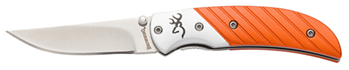 119620 Browning 3220342 Prism 3  2.88" Folding Clip Point Plain 7Cr17MoV SS Blade/ Oran