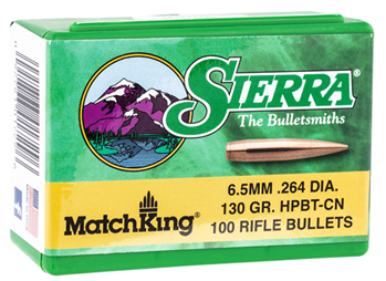 Sierra Bullets 119960 Sierra 1729 MatchKing  6.5 Creedmoor .264 130 gr Hollow Point Boat-Tail (HPBT) 1