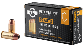 Tr&z Usa Tradin 120053 PPU PPD45 Defense  45 ACP 185 gr Jacketed Hollow Point 50 Bx/ 10 Cs