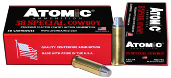 Atomic Ammuniti 120165 Atomic 451 Cowboy Action  38 Special 125 gr Lead Round Nose Flat Point (LRNFP) 5