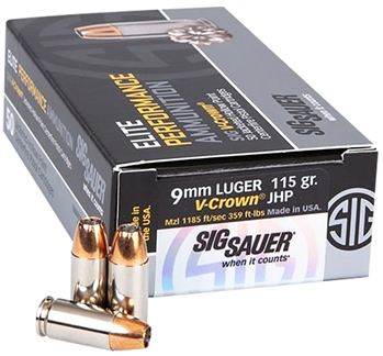 120531 Sig Sauer E9MMA1COMP50 Elite V-Crown  9mm Luger 115 gr Jacketed Hollow Point (JH