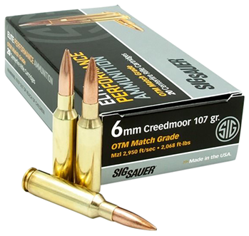 120534 Sig Sauer E6MMCM220 Elite Match Grade  6mm Creedmoor 107 gr Open Tip Match (OTM)