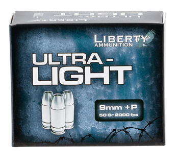120573 Liberty Ammunition LAUL9052 Ultra-Light  9mm Luger +P 50 gr Copper Hollow Point
