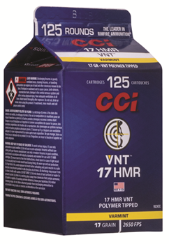 Cci/speer 120667 CCI 923CC Varmint VNT 17 HMR 17 gr Varmint Tipped 125 Bx/ 10 Cs