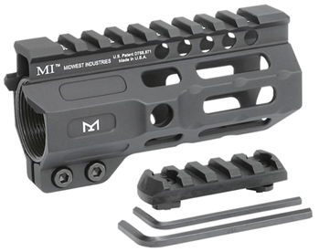 121663 Midwest Industries MICRM45 Combat  AR-15 Black Hardcoat Anodized Aluminum/Polyme