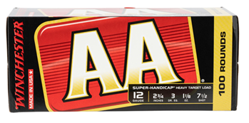 Winchester Ammu 121864 Winchester Ammo AAHA127VP AA Target 12 Gauge 2.75" 1 1/8 oz 7.5 Shot 100 Bx/ 2 C