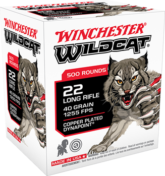 Winchester Ammu 121884 Winchester Ammo WW22LRB Wildcat  22 LR 40 gr Lead Round Nose (LRN) 500 Bx/10 Cs