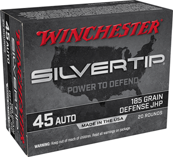 Winchester Ammu 121892 Winchester Ammo W45AST Super-X  45 ACP 185 gr Silvertip Hollow Point 20 Bx/ 10 C