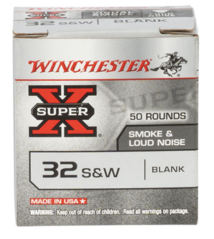 Winchester Ammu 121893 Winchester Ammo 32BL2PW Super-X Blank Rounds 32 S&W 50 Bx/ 100 Cs