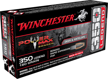 Winchester Ammu 121901 Winchester Ammo X3501BP Power Max Bonded  350 Legend 160 gr Protected Hollow Poi