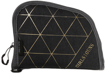 122401 Allen Girls With Guns 908 Foiled Handgun Case with Heather Gray & Gold Foil Fini