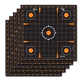 122481 Allen 15314 EZ Aim Splash Self-Adhesive Paper 12" x 12" Sight-In Grid Black/Oran