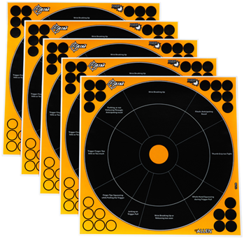 122484 Allen 15248 EZ Aim Splash Self-Adhesive Paper 12" x 12" Circle Black/Orange 5 Pa