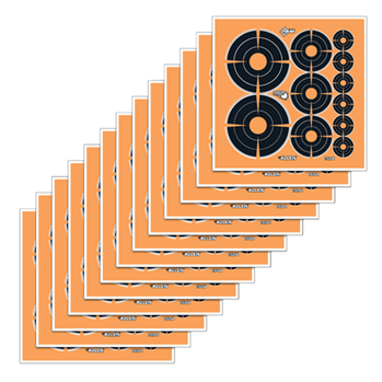 122486 Allen 15254 EZ Aim Splash Self-Adhesive Paper 1"/2"/3" Bullseye Black/Orange 12